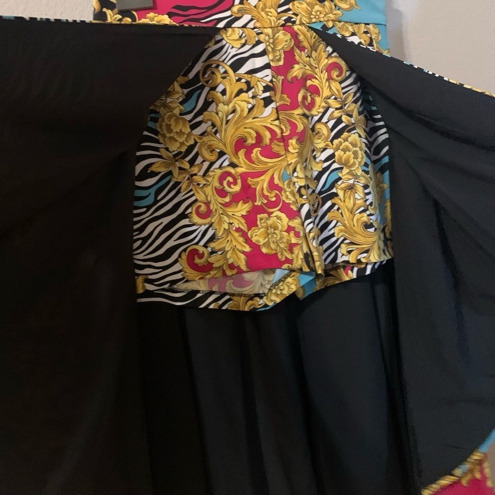 7th Avenue Design Studio NY&C Mixed Print Shorts with Hi-Lo Skirt Overlay XL NWT - Picture 5 of 10